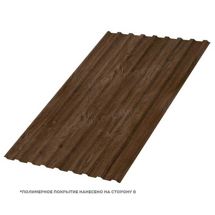 Профлист Металл-Профиль МП-20 ECOSTEEL® матовый 0.5 мм Мореный Дуб